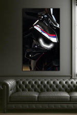 Sport Motorcycle LED Tail Light Poster | UV Print Neon Wall Art for Garage Decor – Free Remote + Gift