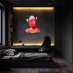 Abstract Gamer Room Neon Wall Art | Modern Plexiglass LED Poster | Colorful Face Decor