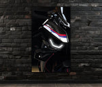 Sport Motorcycle LED Tail Light Poster | UV Print Neon Wall Art for Garage Decor – Free Remote + Gift