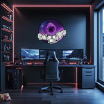 Floating Space Explorer Neon Sign – UV Printed LED Plexiglass Wall Art for Gamer Room & Modern Decor – Free Shipping