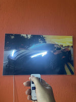LED Sports Car Wall Art – Acrylic UV‑Printed, Remote Dimmer Included