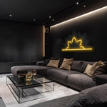 Lotus Mandala Neon Sign: Boho Bedroom Spiritual Decor - Dimmable