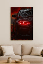 LED Car Wall Art – Modern Acrylic Poster with Neon Light Effect – Custom Sizes
