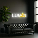 Magic Symbol Neon Sign: White & Yellow LED Light with Dimmer