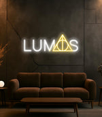 Magic Symbol Neon Sign: White & Yellow LED Light with Dimmer