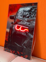LED Car Wall Art – Modern Acrylic Poster with Neon Light Effect – Custom Sizes