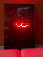 LED Car Wall Art – Modern Acrylic Poster with Neon Light Effect – Custom Sizes