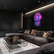 UV Printed Skull Neon Sign, Neon Wall Art, Neon Light Sign, Custom Neon Sign