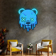 Neon Sign Bear Uv Print Neon , Custom logo sign, Bear wall art, Neon Sign Custom