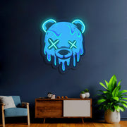 Neon Sign Bear Uv Print Neon , Custom logo sign, Bear wall art, Neon Sign Custom