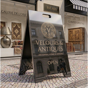 Silver Modern Chrome A-Frame Sidewalk Sign: Wedding, Bar, Business Display, Cafe Signboard, Wedding Sidewalk
