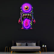 UV Printed Skull Neon Sign, Neon Wall Art, Neon Light Sign, UV Print Neon Sign