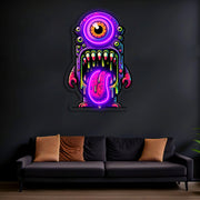 UV Printed Skull Neon Sign, Neon Wall Art, Neon Light Sign, UV Print Neon Sign