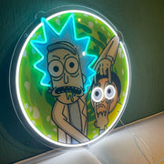 Rick and Morty Neon Sign, Uv Print Neon, Rick and Morty Wall Decor, Uv Print Neon Sign