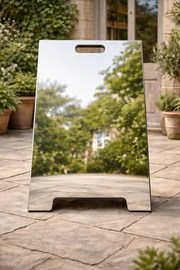 Silver Modern Chrome A-Frame Sidewalk Sign: Wedding, Bar, Business Display, Cafe Signboard, Wedding Sidewalk
