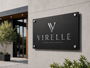 Custom Metal Business Sign with Mirror Acrylic Logo | Personalized Office Sign | Modern Wall Mounted Company Sign
