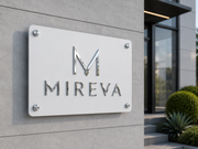 Custom Metal Business Sign with Mirror Acrylic Logo | Personalized Office Sign | Modern Wall Mounted Company Sign