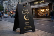 Custom Metal A-Frame Sidewalk Sign | Weatherproof Business Display