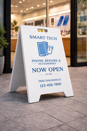 Custom Metal A-Frame Sidewalk Sign | Weatherproof Business Display