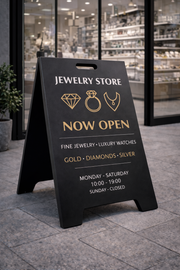 Custom Metal A-Frame Sidewalk Sign | Weatherproof Business Display
