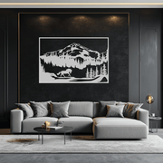 Mountain Horse Metal Wall Art - Steel Wall Decor for Home and Cabin - KAF019