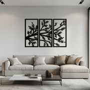 Branch Metal Wall Art - Three-Panel Nature-Inspired Steel Wall Decor - KAF024