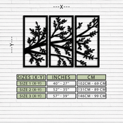 Branch Metal Wall Art - Three-Panel Nature-Inspired Steel Wall Decor - KAF024