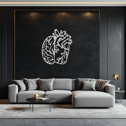 Brain and Heart Fusion Metal Wall Art – Symbolic Anatomy Design for Mind and Emotion Balance- KAF587