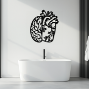 Brain and Heart Fusion Metal Wall Art – Symbolic Anatomy Design for Mind and Emotion Balance- KAF587