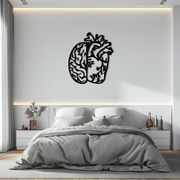Brain and Heart Fusion Metal Wall Art – Symbolic Anatomy Design for Mind and Emotion Balance- KAF587
