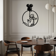 Ratatouille Chef Metal Wall Art – Cartoon Rat Balloon Decor for Kitchen Walls- KAF588