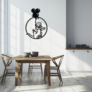 Ratatouille Chef Metal Wall Art – Cartoon Rat Balloon Decor for Kitchen Walls- KAF588