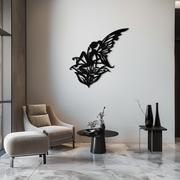 Flower Fairy Silhouette Metal Wall Art – Whimsical Fantasy Decor for Girls' Rooms- KAF590