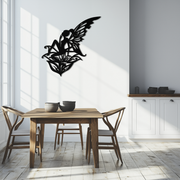 Flower Fairy Silhouette Metal Wall Art – Whimsical Fantasy Decor for Girls' Rooms- KAF590