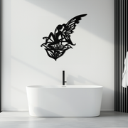 Flower Fairy Silhouette Metal Wall Art – Whimsical Fantasy Decor for Girls' Rooms- KAF590