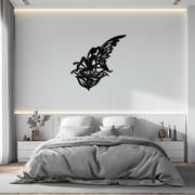 Flower Fairy Silhouette Metal Wall Art – Whimsical Fantasy Decor for Girls' Rooms- KAF590