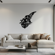 Flower Fairy Silhouette Metal Wall Art – Whimsical Fantasy Decor for Girls' Rooms- KAF590