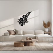 Flower Fairy Silhouette Metal Wall Art – Whimsical Fantasy Decor for Girls' Rooms- KAF590