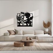 Angel and Devil Holding Hands Metal Wall Art – Whimsical Love Contrast Silhouette- KAF591