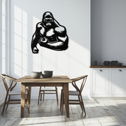 Angry Gorilla Metal Wall Art – Fierce Jungle Animal Decor for Gym and Man Cave- KAF592