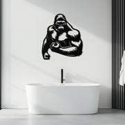 Angry Gorilla Metal Wall Art – Fierce Jungle Animal Decor for Gym and Man Cave- KAF592
