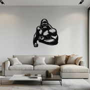Angry Gorilla Metal Wall Art – Fierce Jungle Animal Decor for Gym and Man Cave- KAF592
