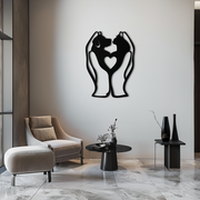 Dog and Cat in Hand Metal Wall Art – Heartwarming Pet Love Decor for Animal Lovers- KAF593