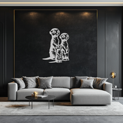 Meerkat Family Metal Wall Art – Playful Animal Silhouette Decor for Nature Lovers- KAF595