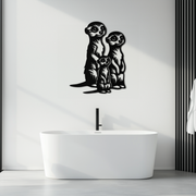 Meerkat Family Metal Wall Art – Playful Animal Silhouette Decor for Nature Lovers- KAF595
