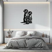 Meerkat Family Metal Wall Art – Playful Animal Silhouette Decor for Nature Lovers- KAF595