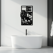 Live Like Lions Metal Wall Art – Powerful Roaring Lion Decor for Motivational Spaces- KAF597