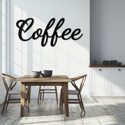Coffee Script Metal Wall Art – Heart Shaped Lettering Coffee Sign for Kitchen Decor- KAF600