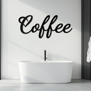 Coffee Script Metal Wall Art – Heart Shaped Lettering Coffee Sign for Kitchen Decor- KAF600