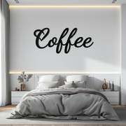 Coffee Script Metal Wall Art – Heart Shaped Lettering Coffee Sign for Kitchen Decor- KAF600